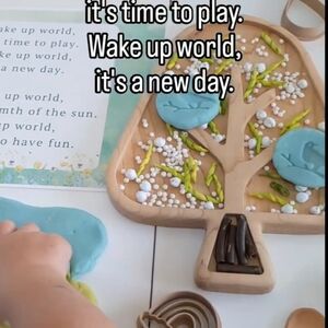 Tree-Themed Sensory Play Set with Blue and Green Elements